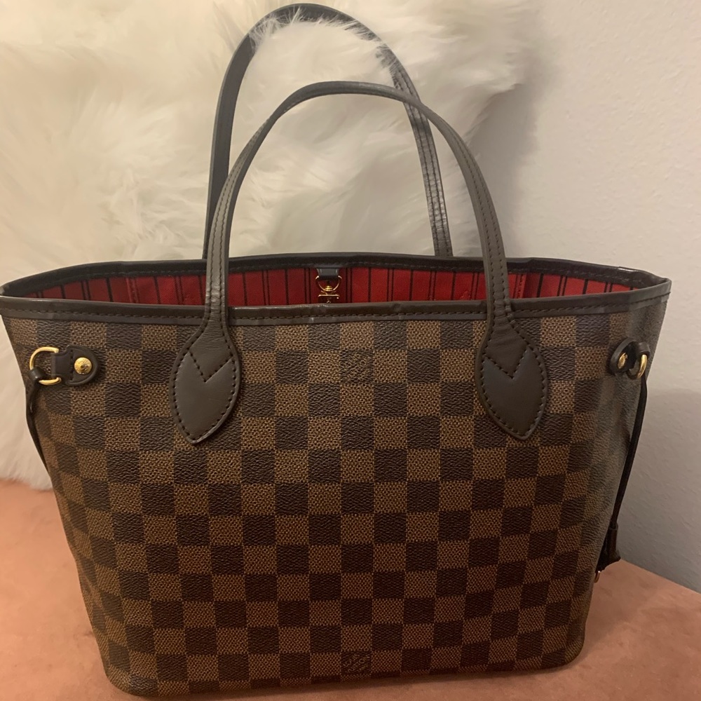 LOUIS VUITTON Neverfull PM Damier Ebene Authentic